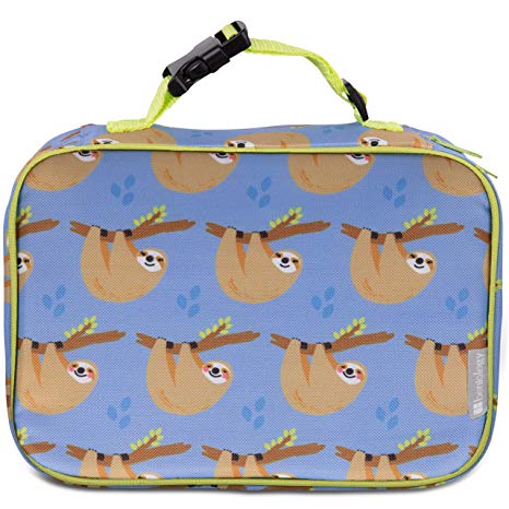 Insulated Durable Lunch Box Sleeve - Reusable Lunch Bag - Securely Cover Your Bento Box, Works with Bentology Bento Box, Bentgo, Kinsho, Yumbox (8"x10"x3") - Sloth