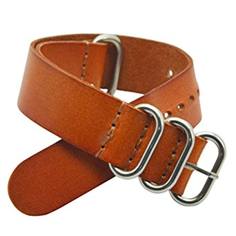 Nato Style Leather Watch Strap Watch Bands Bracelet Stainless Steel Buckle