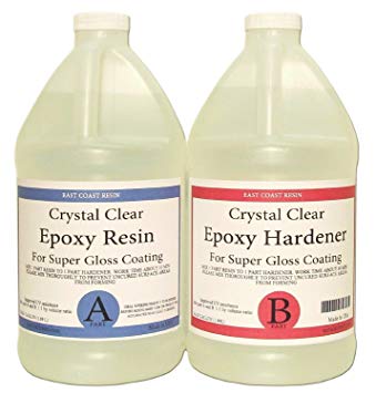 EPOXY RESIN CRYSTAL CLEAR 1 Gallon Kit. FOR SUPER GLOSS COATING AND TABLETOPS