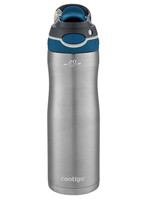 Contigo AUTOSPOUT Damen Chug Chill Water Bottle, 20 oz., Stainless Steel/Monaco Lid