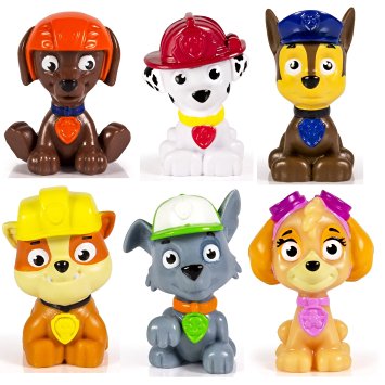 Paw Patrol Mini Figures Set of 6 - Rocky, Zuma, Skye, Rubble, Marshall & Chase