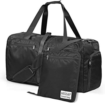 Utizar Foldable Travel Duffle Bag For Travelling,Gym,Sporting, Black