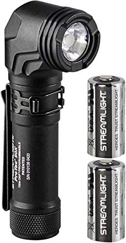 Streamlight ProTac 90X Right Angle Multi-Fuel Tactical Flashlight with Two CR123A Lithium Batteries and Holster, Black