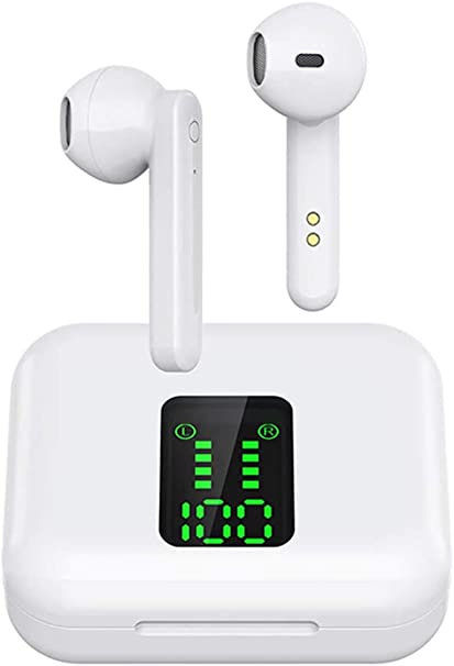 Wireless Earbuds Bluetooth 5.1 Headphones Noise Canceling Fast Charging IPX5 Waterproof Earphones in-Ear Built-in Mic 3D Sound Headsets with Deep Bass for iPhone/Android/Samsung/Airpods Pro