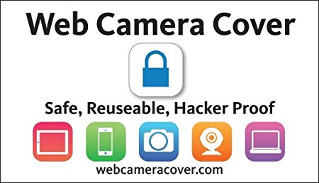 WebCam Cover White with Blue Lock - Laptop and Tablet Webcam Covers