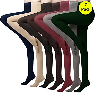 LA Dearchuu Opaque Solid Warm Fleece Lined Tights for Women and Soft Footed Pantyhose Tights