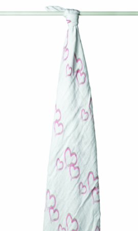 aden   anais Classic Muslin Swaddle Blanket, Sweet Heart (Discontinued by Manufacturer)
