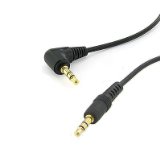 6 inch 35mm Male Right Angle to 35mm Male Gold Stereo Audio Cable Nylon Reinforced Premium Quality Cable