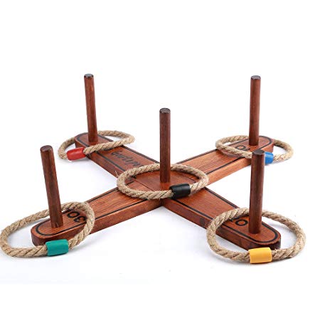 Goutoports Multicolor Quoits Ropes for Kids Ring Toss Game