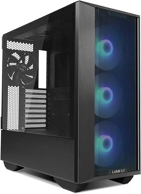 LIAN LI LANCOOL III E-ATX PC Case, Spacious RGB Gaming Computer Case with Hinged Tempered Glass Doors, Fine Mesh Panels, 4x140mm PWM Fans Pre-Installed High Airflow Chassis (Black)