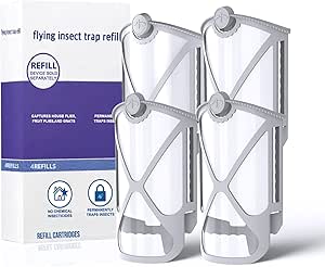 4 Pack Flying Insect Trap Refill Kit No Equipment-Compatible with M364 Suitable for Kitchens, Bathrooms, Garages, and Living Spaces, Among Other Places, White, MWTT36404