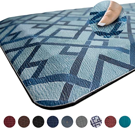 Anti Fatigue Comfort Floor Mat by Sky Mats -Commercial Grade Quality Perfect for Standup Desks, Kitchens, and Garages - Relieves Foot, Knee, and Back Pain (20x32x3/4-Inch, Blue Diamonds)