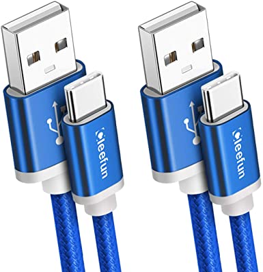 CLEEFUN 3m 2-Pack Long USB C Cable, Nylon Braided Type C Fast Charging Charger Cord for Samsung Galaxy A20e A21s A51 A71, Note 10 20 S20 S10 S9 S8 Plus S10 Lite S10e, Moto G8 G7 Plus Power G6