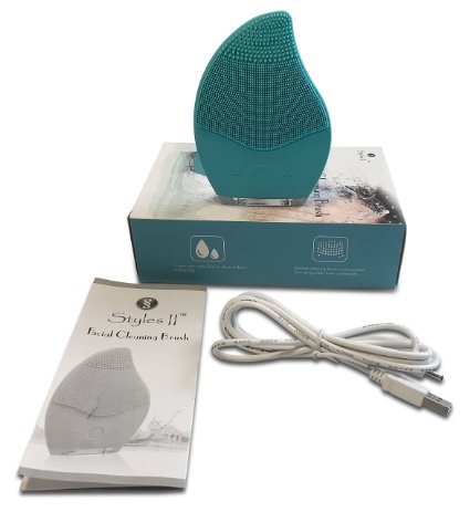 Styles II Facial Brush, Massager & Cleanser For Women -Safe Deep Cleaning For Greatest Skin Ever - For Normal to Sensitive Skin - Convenient Size For Travel - Waterproof - Instant Results - Anti-Aging