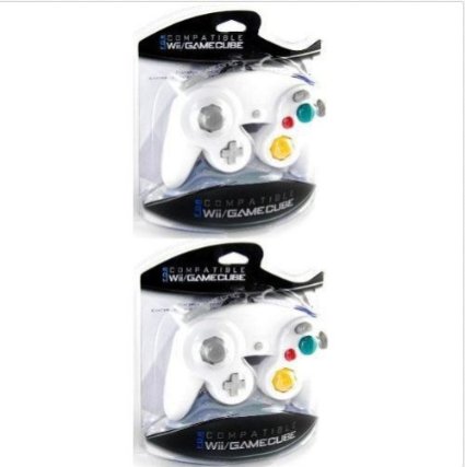 Two (2) GameCube / Wii Compatible Controllers Cirka Brand [White]