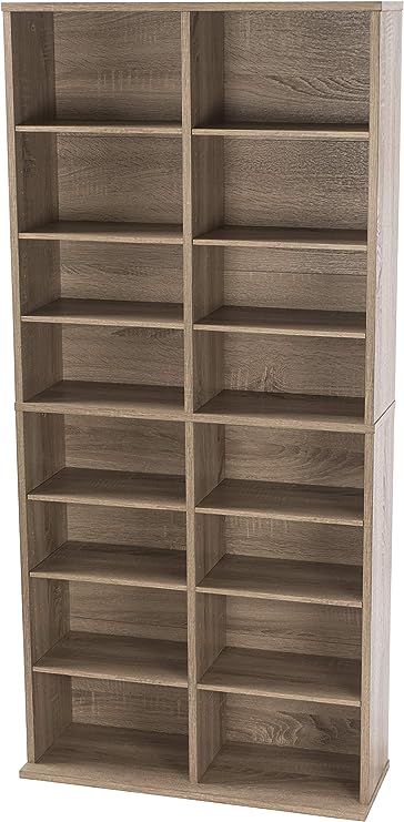 Atlantic 38436252 Henley Adjustable Media Cabinet, WH Oak, Medium