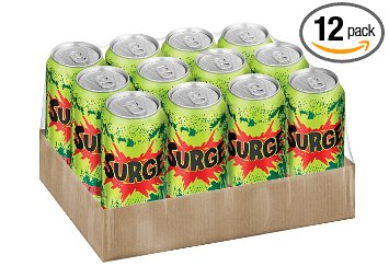 Surge Citrus Flavored Soda 16fl oz. 12 cans