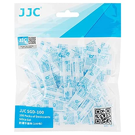 JJC 100Packs x Desiccant Silica Gel, Silica Gel Bags, Silica Gel Sachets Moisture Absorber, Food-Grade Silica Gel Camera Desiccant Beads, Suitable for Protecting Camera and accessories, Jewelry