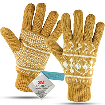 Winter Gloves For Women: Women's Cold Weather Warm Snow Glove: Womens Knit 3M Thinsulate Thermal Insulation