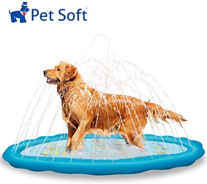 Pet Soft Sprinkler Splash Pads - Dog Sprinkler Pads Splash Mat Thicken Summer Fun Water Playing Toys for Large Doggy