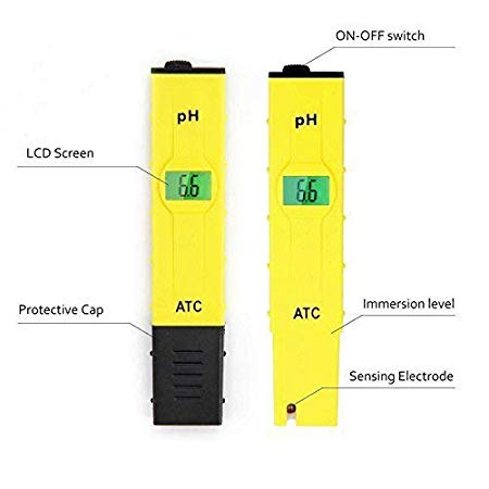 JTD High Accuracy Pocket Size Handheld pH Meter Pen Tester (Yellow) 0-14pH Measurement Range, Auto Temperature Compensation