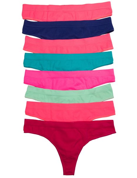 Spree 8 Pack Nylon/Spandex Thongs