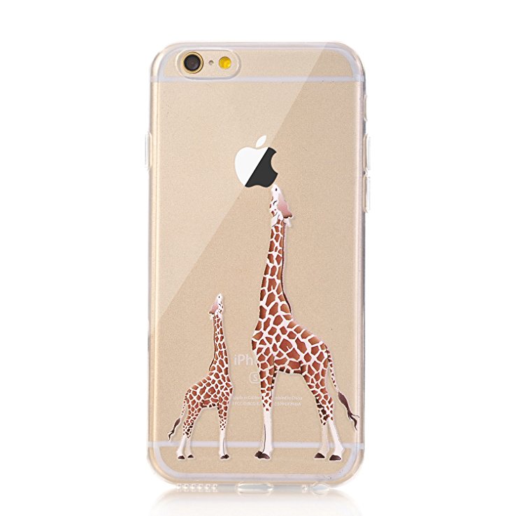 iPhone 6 Case,iPhone 6S Case, LUOLNH [New Creative Design] Flexible Soft TPU Silicone Gel Soft Clear Phone Case Cover for iPhone 6/6S 4.7 inch,( 2 Giraffe)