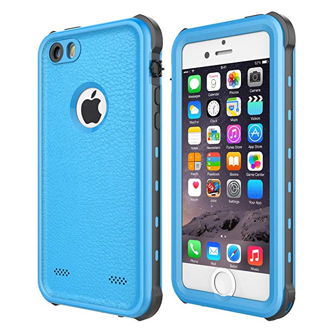 iPhone 5 5S SE Waterproof Case, Upgraded Shockproof Dropproof Dirtproof Rain Snow Proof Full Body Protective Cover IP68 Certified Underwater Case Built-in Screen Protector for iPhone 5S 5 SE (Blue)