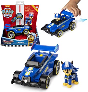 Paw Patrol, Ready, Race, Rescue Chase’s Race & Go Deluxe Vehicle with Sounds