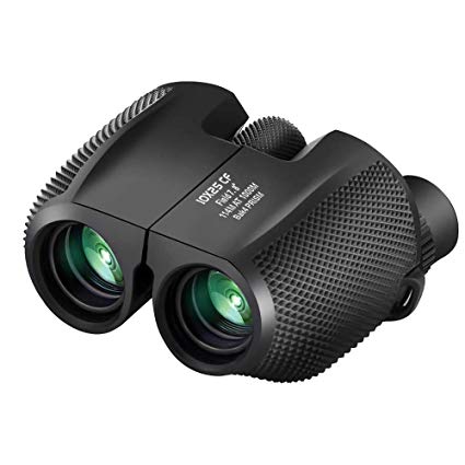 Binoculars Compact Lightweight 10x25 - Waterproof Antiskid Binocular Weak Light Night Vision Folding High Powered Binoculars for Bird Watching, Travel, Hunting, Outdoor Sports Games and Concert Theate