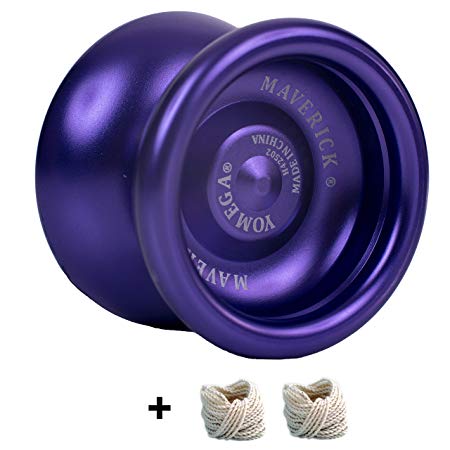 Yomega Maverick - Professional Aluminum Metal Yoyo for Kids and Beginners with C Size Ball Bearing for Advanced yo yo Tricks and Responsive Return   Extra 2 Strings & 3 Month Warranty (Purple)