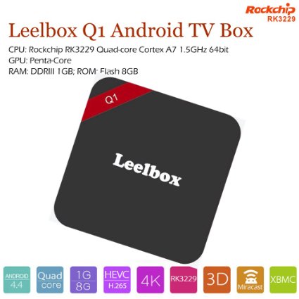 2016 latest model Leelbox Q1 android tv box Kodi 16.0 Pre installed RK3229 Quad-core Miracast 4K*2K H.265 3D 2.4G WiFi LAN smart media player update from mxq pro