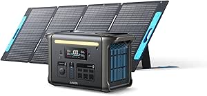 Anker SOLIX F1500 Portable Power Station, PowerHouse, 1536Wh Solar Generator with 200W Solar Panel, LiFePO4 Batteries, 6 AC Outlets Up to 1800W for Home, Power Outage, Outdoor Camping