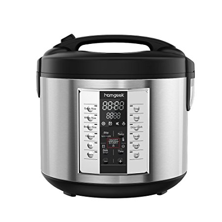 Homgeek 5L High-end Professional 20 Cup Cooked (10 cup uncooked) Rice Cooker with Food Steamer Essential Multifunctional Household Electrical Appliances