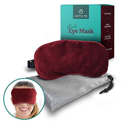 Plush Eye Mask for Dry Eyes | Ultra-Soft Moist Heat Eye Compress Pad for Pink Eye, Blepharitis, Puffy Eyes, MGD, Migraine, Sleep, Stye Treatment Relief| Reusable Warm Compress with Silica Beads (Red)