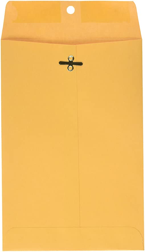 Top Flight Clasp Envelopes, Gummed and Clasped Closure, 6 x 9 Inches, Brown Kraft, 14 Envelopes per Pack (6911066)