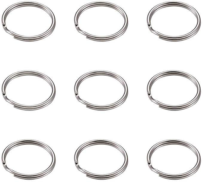 Craftdady 1000Pcs Round Split Key Ring Connectors 20mm Double Loops Metal Flat Key Chain Rings for Jewelry Making Car Home Key Organization