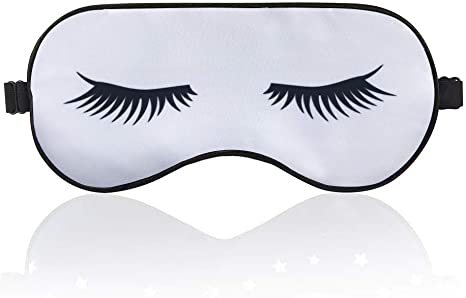 BYBART Sleep Mask, Soft & Comfortable Eye Mask with Adjustable Head Strap Light Blocking Eye Cover for Kids Women Men - Eyelash