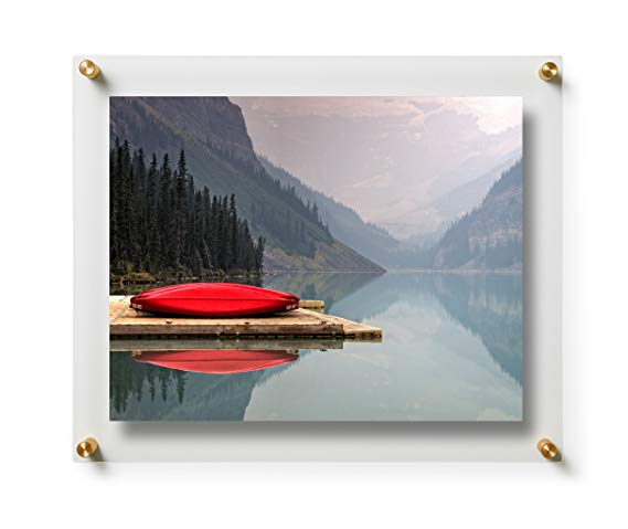 Wexel Art 15x18-Inch Double Panel Framing Grade Acrylic Floating Frame with Gold Hardware for 11x14-Inch Art & Photos