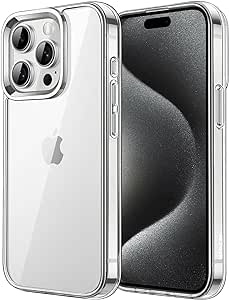 JETech Cover per iPhone 15 Pro 6,1 Pollici, Anti Ingiallimento Custodia con Antiurto, Anti-Graffio e Retro Trasparente (Trasparente)