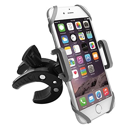 Bike Phone Mount Motorcycle Bicycle Holder, 360 Degree Rotatable Cell Phone Mount, Universal ATV, Bicycle Handlebar Holder for iPhone 7/7Plus/6s/6Plus/5S, Android Smartphones