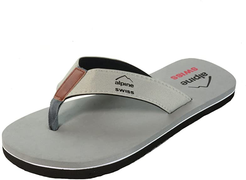 Alpine Swiss Men's Flip Flops Beach Sandals Lightweight EVA Sole Comfort Thongs