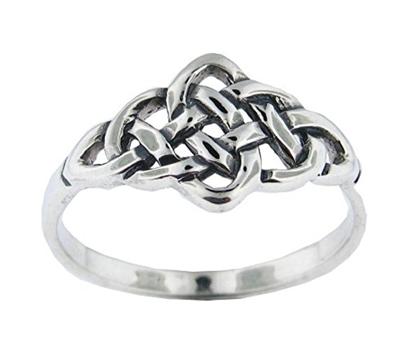 .925 Sterling Silver Celtic Eternity Mystic Knot Ring