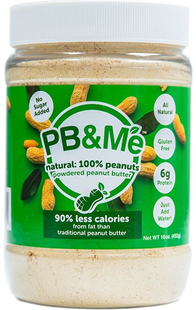 PB&Me Natural: 100 Percent Peanuts Powdered Peanut Butter (Sugar-Free) 1 Pound