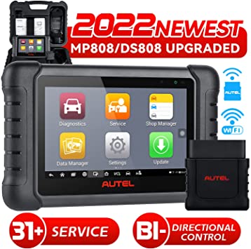 Autel Scanner MaxiPRO MP808BT Diagnostic Scan Tool, 2022 Wireless Ver. of MP808 DS808 MS906, VAG Guided & Unlock Hidden Functions, Active Test, FCA Autoauth, OE All Systems Diagnosis, 30  Services