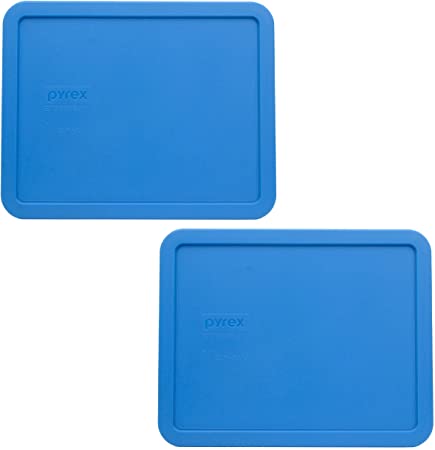 Pyrex 7212-PC Marine Blue Plastic Rectangle Replacement Storage Lids - 2 Pack