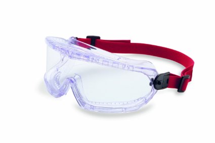 Honeywell RWS-51029 V-Max Wraparound Splash/Impact Safety Goggle, Clear Frame, Clear Lens, Anti-Fog Lens Coating