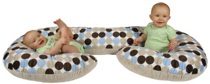 Leachco Canoodle Plush Double Infant Support Cushion, Blue/Brown Latte Dot