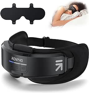 RENPHO FSA HSA Eligible Eye Massager, 2-in-1 Eyeris Shift Heated Eye Massager with Eye Mask, Bluetooth Eye Device with Sleep Mask, Migraine Massager with Eye Mask Cover for Eye Strain Relief, Dry Eyes