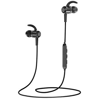 Bluetooth Headphones TaoTronics Wireless Earbuds Sport Earphones 9 Hours 4.2 Magnetic Lightweight & Fast Pairing (CVC 6.0 Noise Cancelling Mic, Snug Silicon Earbuds, Magnetic Design)